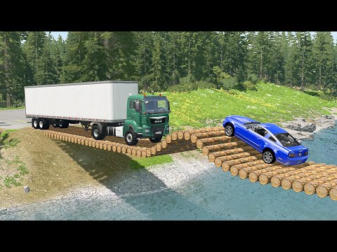 Mobil vs Log Bridge #2 - BeamNG Drive