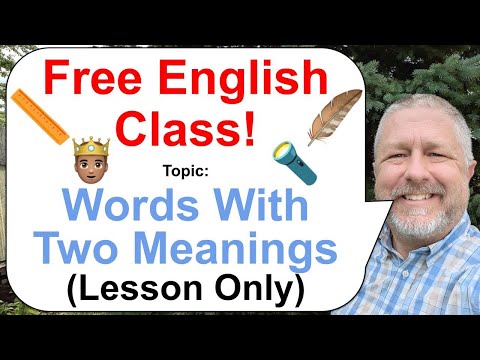 Let's Learn English! Topic: Words with Two Meanings! 🤴🏾📏🔦 (Lesson Only)