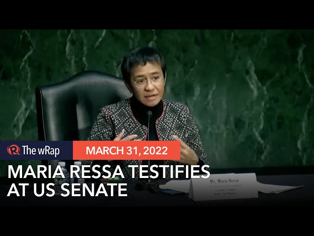 Ressa urges US Senate: Put ‘guardrails’ on American tech platforms