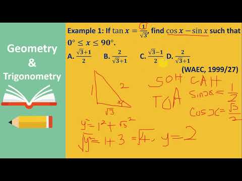 Math - Geometry and Trigonometry Past Questions Solutions - JAMB(UTME) and WAEC