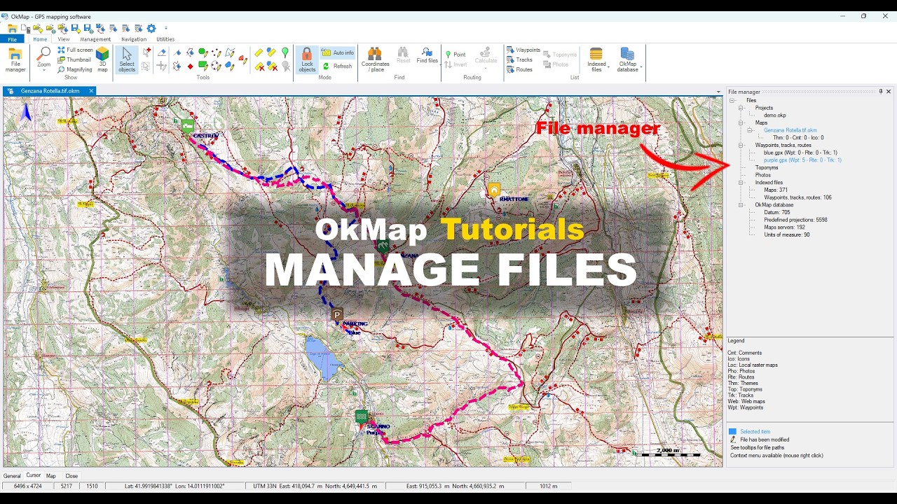 OkMap Tutorial - Gestire file di mappe, waypoint, tracce e dati
