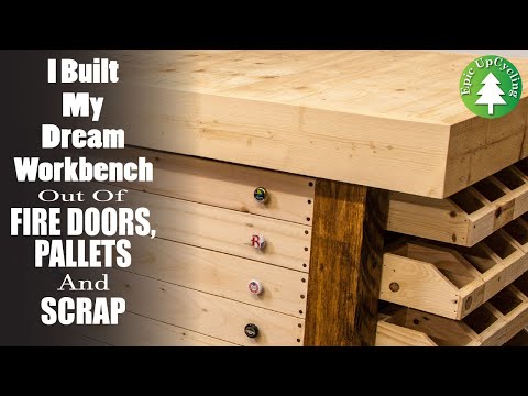 A Very Solid Workbench made from Fire Doors, Pallets, and Scrap.