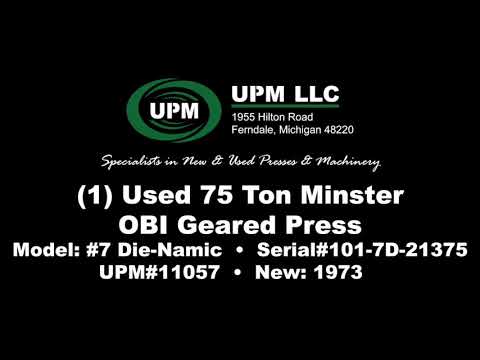 1973 MINSTER #7 DIE NAMIC GEARED OBI / Gap Frame Press | UPM, LLC (1)