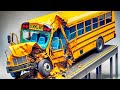 😲 epic showdown school bus vs spinning roller 🔥 ultimate battle in beamng.drive