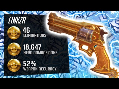 LiNkzr Pro Mccree gameplay - 46 elims! [ Overwatch Season 28 Top 500 ]