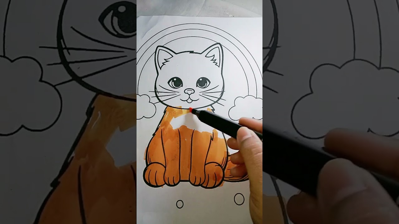 mewarnai gambar kucing lucu ]bermain warna seru] coloring cat pictures
