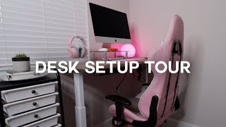 my desk setup for 2022 🤍 neutral and minimal aesthetic, home office tour