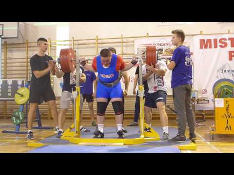 Przysiad 340kg (podejście) -Piotr Sadowski (-120kg) MP2016