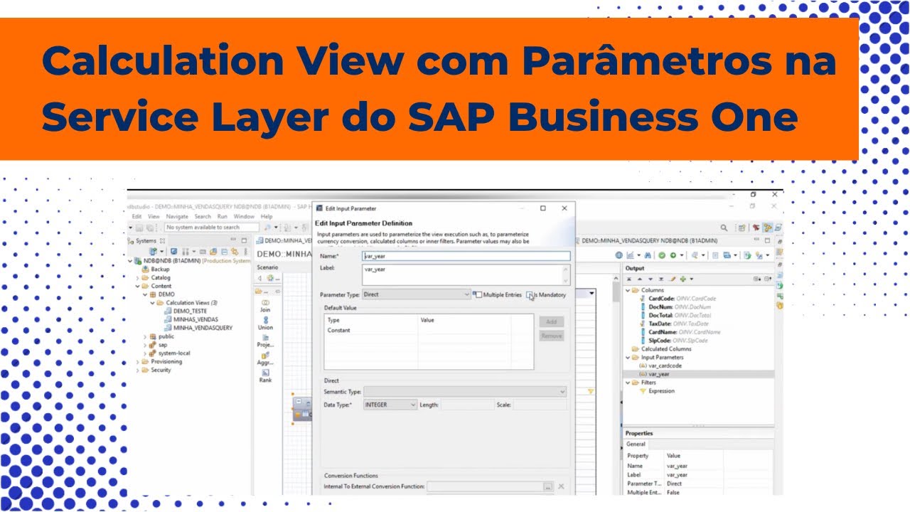 Calculation View com Parametros na Service Layer do SAP Business One