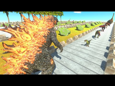 GODZILLA DEATH RUN COCONUT ISLAND - Animal Revolt Battle Simulator