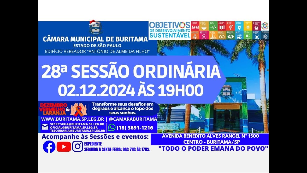 8ª SESSÃO ORDINÁRIA -12/12/2024 ÀS 13H