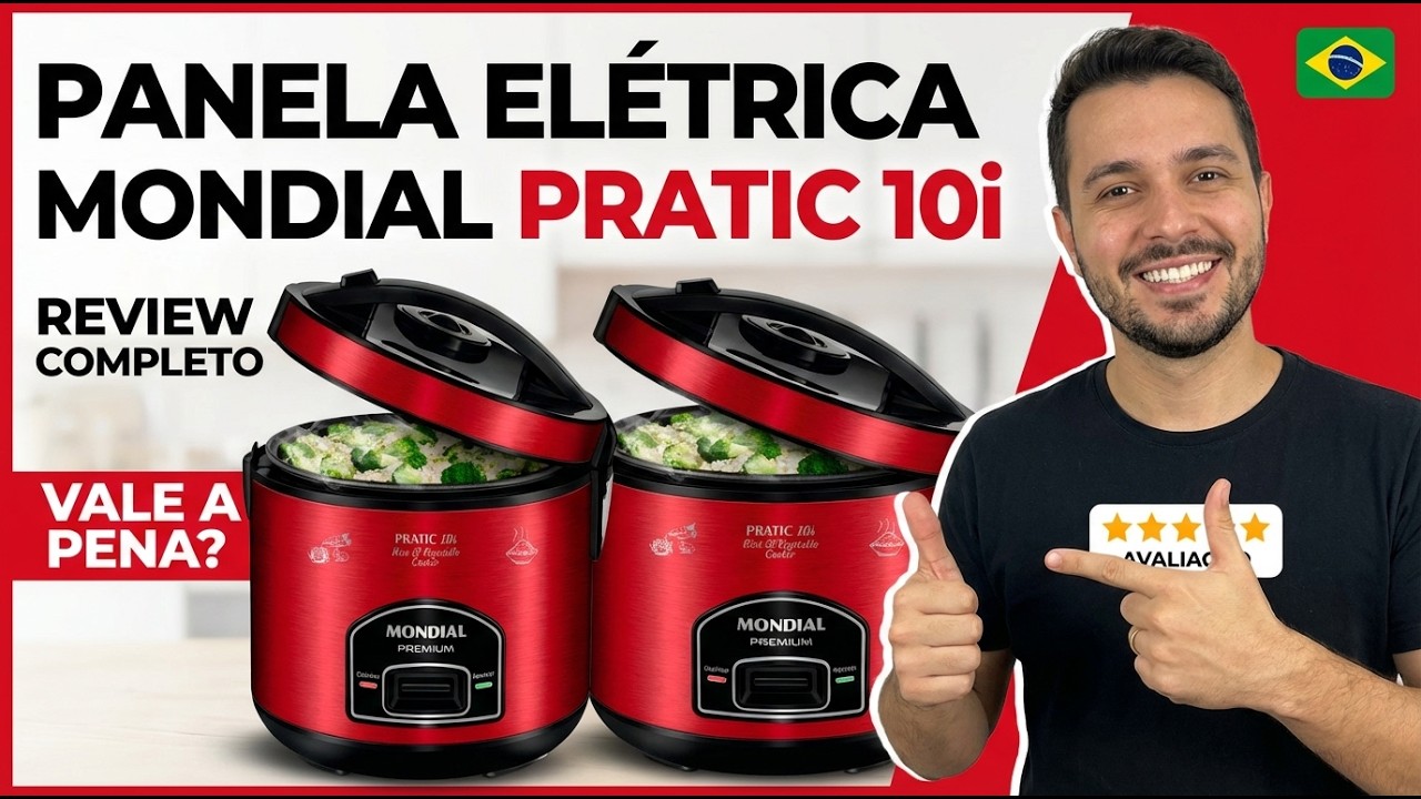 Miniatura da avaliação em vídeo de Panela Elétrica de Arroz MONDIAL PE-46-10X 700W 220V
