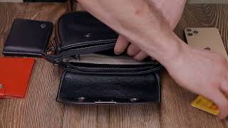 Стильна сумка для жінок з фактурним клапаном із натуральної шкіри Vintage 22374 чорна