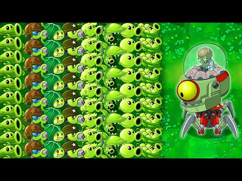 Plants VS. Zombies 2 Mod All Green Peashooter Challenge & Power up! VS Far Future Final Boss