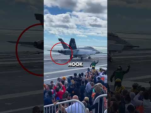 How Jets Stop on Aircraft Carriers 😱 #shorts #viral #interesting #facts