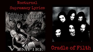 Download lagu Cradle of Filth : Nocturnal Supremacy Lyrics mp3