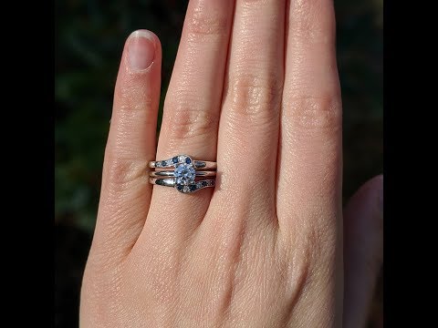 0.25 Ct. Sapphire and Diamond Small Knott Ring Guard Enhancer-TwoBirch-SP1-GUARD-0131-WG-E