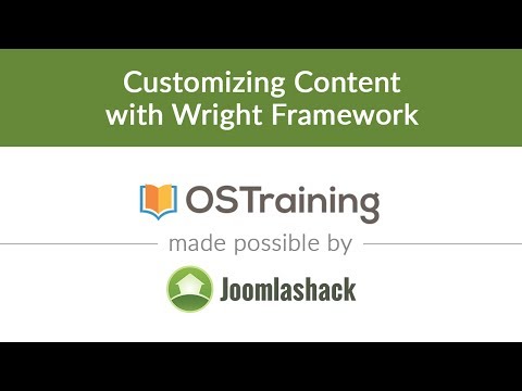 Lesson 8 Customizing Content with Wright Framework