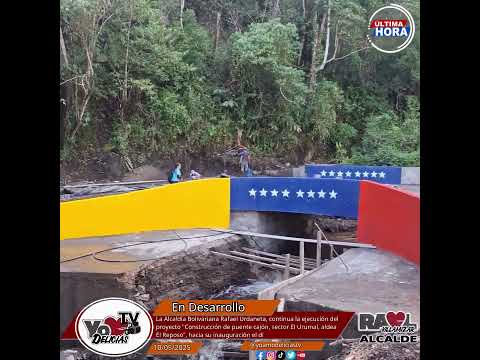 Continua la ejecución del proyecto "Construcción de puente cajón, sector El Urumal” por al Alcaldía