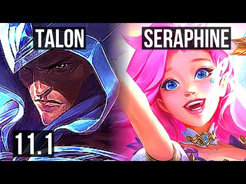 TALON vs SERAPHINE (MID) | 4.0M mastery, 12/1/2, 1700+ games, 6 solo kills | EUW Diamond | v11.1