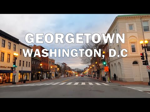 Georgetown, WHASHINGTON, D.C - Driving Downtown 4K