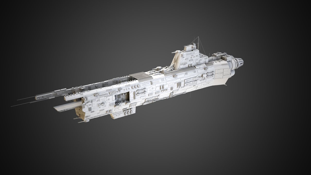 Sci-fi Saratoga class carrier 3D Model