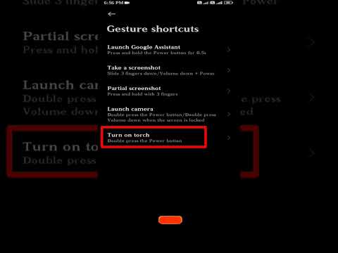 double tap power button torch on