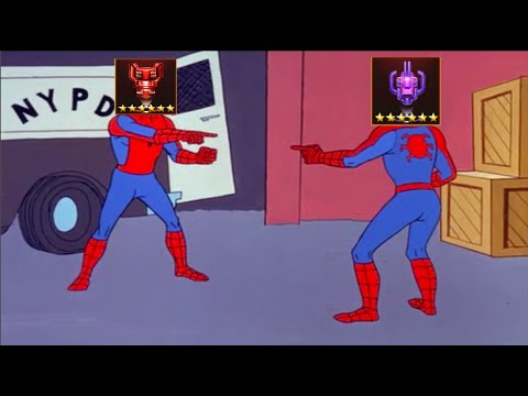 Spider-Man CTP of Energy VS CTP of Rage comparison at stage 49 Scarlet Witch WBU! (no Weapon Hex)