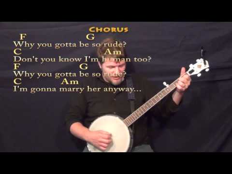 Rude (MAGIC!) Banjo Cover Lesson with Chords/Lyrics