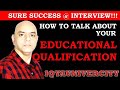 How to talk about Educational Qualification