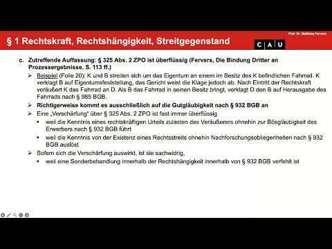 Vertiefung ZPO I – Folge 03 (Subjektive Grenzend der Rechtskraft; Drittwirkung der Rechtskraft)