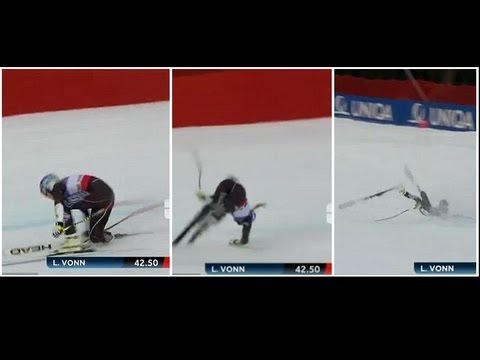 FULL RUN and ANALYSIS Lindsey Vonn crash at the World Championship - Schladming SG