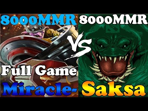 Dota 2 - Miracle- 8000MMR Timbersaw vs Saksa 8000MMR TideHunter - Full Game in Miracle Perspective