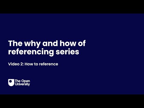 Referencing Series: How to reference