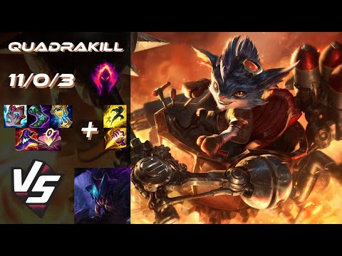 JUNGLE Rumble vs Rek'Sai [QUADRAKILL] - NA Grandmaster Patch 14.11