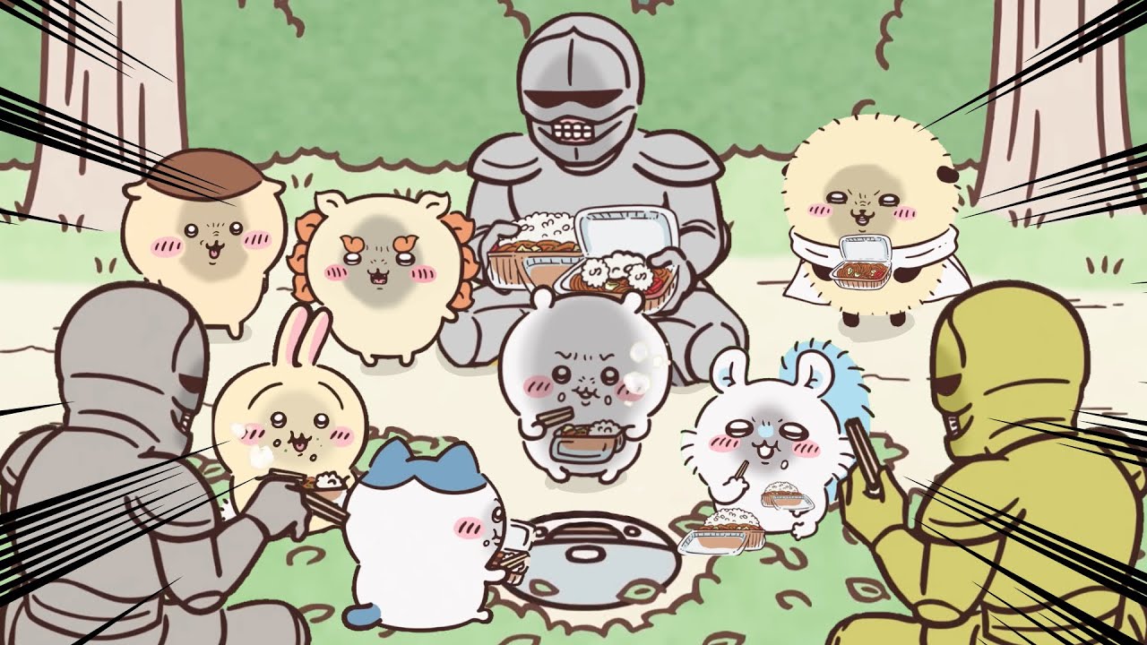 【ちいかわ】 みんなでゴハン乗せやきそば？！🍚