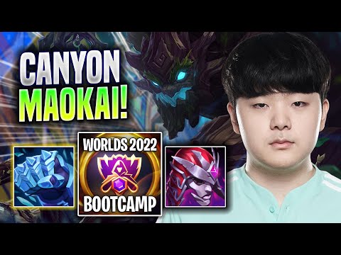 CANYON DOMINATING WITH MAOKAI! - DK Canyon Plays Maokai JUNGLE vs Hecarim! | Bootcamp 2022