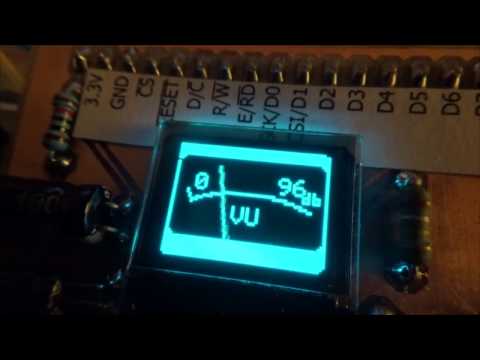 Analog VU meter emulation on a small OLED