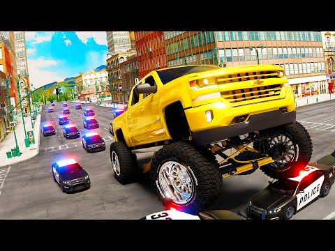 100 Craziest Lifted Vehicles Destroy Cops in GTA 5 RP