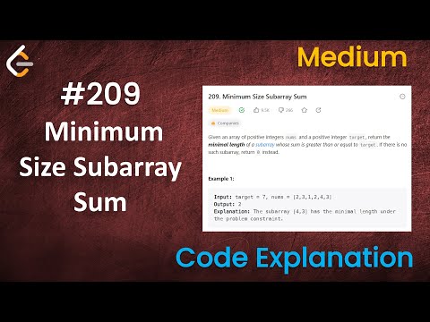 Minimum Size Subarray Sum | Leetcode - 209