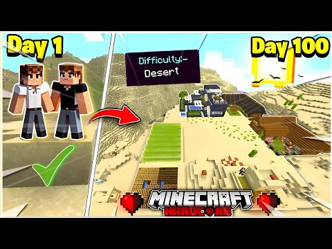 Surviving 100 Days in Desert World! Hardcore Minecraft Challenge