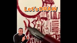 Drawing with the Leonardo Supernova Dracula fountain pen with Jonathan Brooks resin