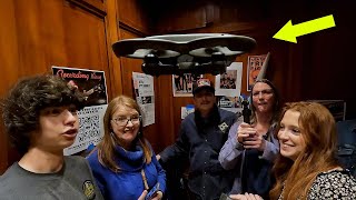 Flying a Drone in a Packed Hotel Elevator—What Could Go Wrong?