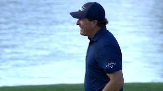 Phil Mickelson lights up the crowd on No. 17 at Wells Fargo