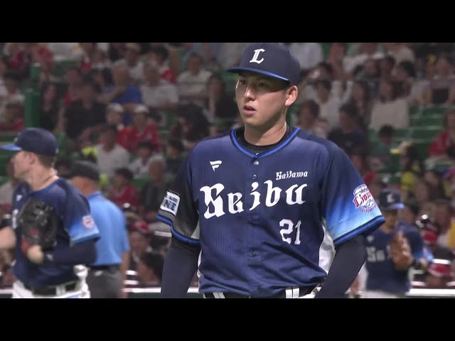 [Parte baja de la séptima entrada] ¡Gran lanzamiento con 8 ponche en la séptima entrada! Natsuki Takeuchi de Los Lions abandona montículo con el derecho a ser el lanzador victoria/partido ganado! 4 de julio de 2025 Fukuoka Softbank Hawks vs Saitama Seibu Lions