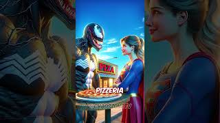 🕷️ Spiderman, Venom and Captain America will be able to bring pizza to Supergirl? 😱 ⛔ #shorts