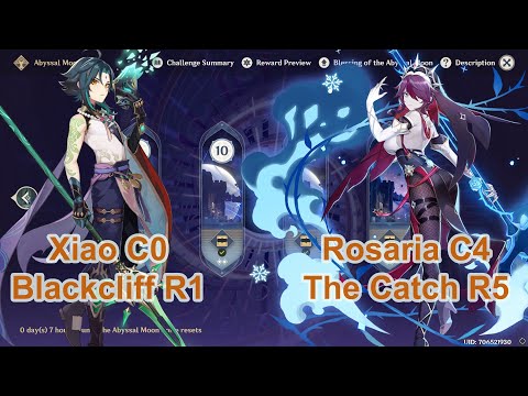 F2P Xiao & Xiangling - Kaeya & Rosaria Spiral Abyss 2.3 Floor 12 Full Stars Genshin Impact