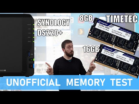 Synology DS220+ NAS TimeTec 8GB and 16GB Memory Test