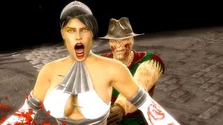 Mortal Kombat 9 - All Fatalities &amp; X-Rays on Kitana White Costume Skin Mod 4K Ultra HD Gameplay Mods