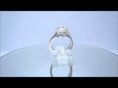 18K WHITE GOLD CUSHION CUT DIAMOND ENGAGEMENT RING AND BAND BEZEL SET 1.63CTW - KNR INC - 264